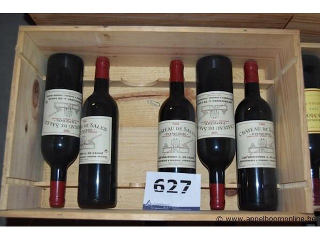5x fles rode wijn, château de sales, pomerol, 1999, 75cl - afbeelding 1 van  3