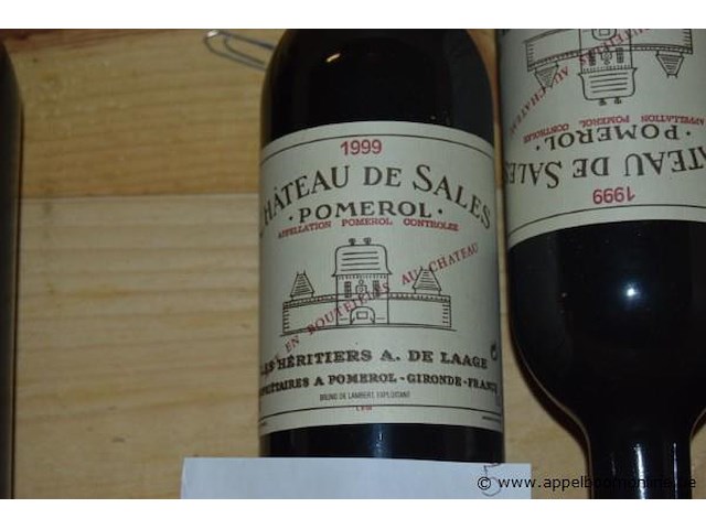 5x fles rode wijn, château de sales, pomerol, 1999, 75cl - afbeelding 2 van  3