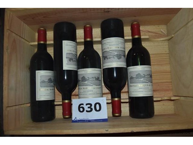 5x fles rode wijn, château marquis de calon, saint-estèphe, 1998, 75cl - afbeelding 1 van  3