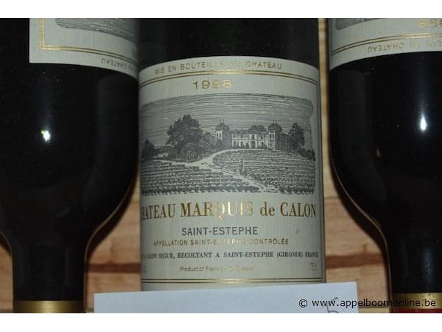 5x fles rode wijn, château marquis de calon, saint-estèphe, 1998, 75cl - afbeelding 2 van  3