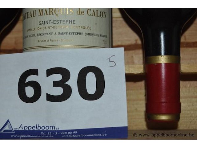 5x fles rode wijn, château marquis de calon, saint-estèphe, 1998, 75cl - afbeelding 3 van  3