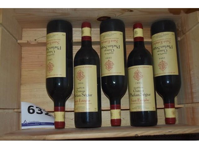 5x fles rode wijn, château phélan ségur, saint-estèphe, 1994, 75cl - afbeelding 1 van  3
