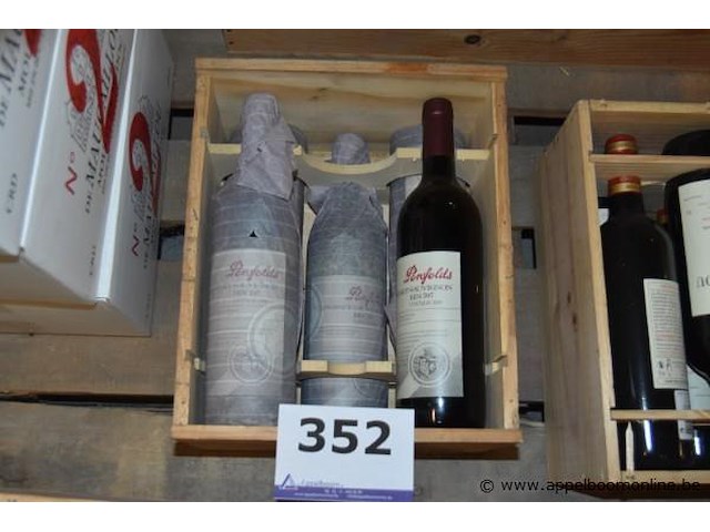 5x fles rode wijn, penfolds, cabernet sauvignon bin 707, 1998, 75cl - afbeelding 1 van  3