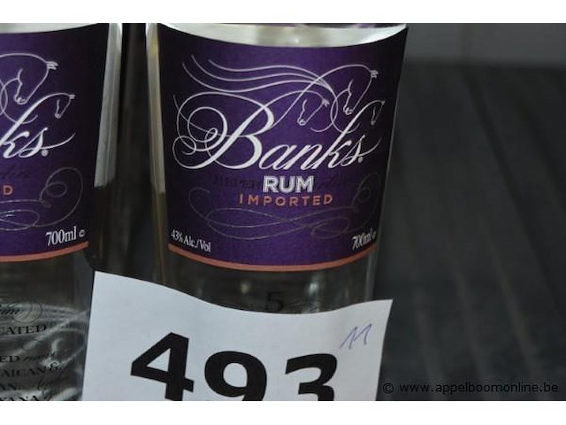 5x fles witte rum, banks, white rum, 43% alc/vol, 70cl - afbeelding 2 van  2