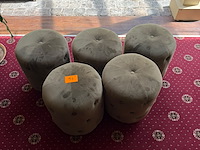 5x gecapitonneerde poef - afbeelding 1 van  5