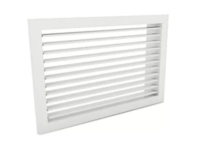 5x grada wandrooster aluminium met vaste lamellen - 200x100 - ral 9010 - afbeelding 1 van  1