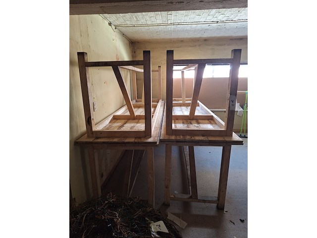 5x houten tafel - afbeelding 1 van  2