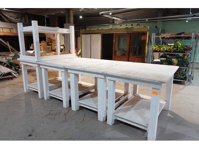 5x houten tafel - afbeelding 1 van  3
