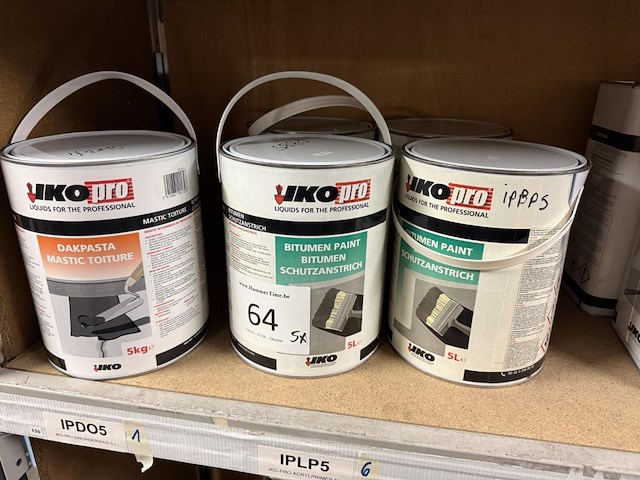 5x iko pro bitumen paint 5l & dakpasta 5kg - afbeelding 1 van  6
