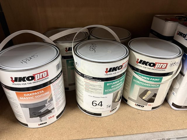 5x iko pro bitumen paint 5l & dakpasta 5kg - afbeelding 6 van  6