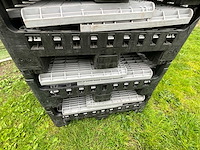 5x industriële kunststof stapelpallets met kunststof geleiderails - afbeelding 3 van  4