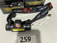 5x led hoofdlamp met usb - afbeelding 3 van  3