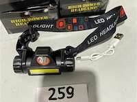5x led hoofdlamp met usb - afbeelding 3 van  3