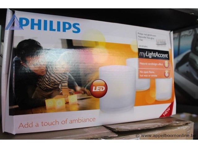 5x led theelichtjes set, philips, mylightaccent natural tealights 3 set, werking niet gekend - afbeelding 2 van  3