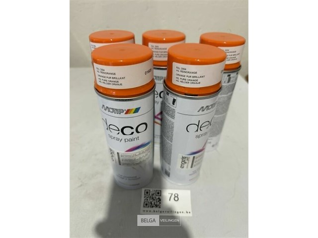 5x motip helder oranje ral2004 400ml (houdbaar tot 2034) - afbeelding 2 van  3