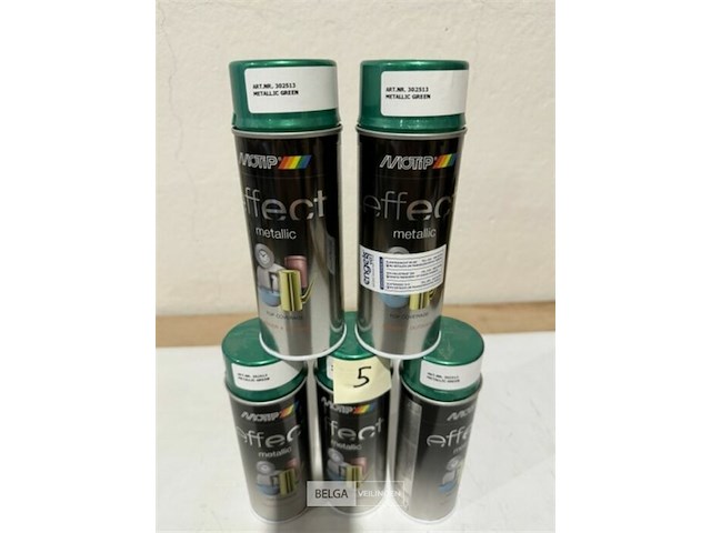 5x motip metallic green 400ml (houdbaar tot 2034) - afbeelding 2 van  3