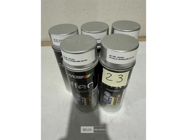 5x motip metallic sparkling silver 400ml (houdbaar tot 2034) - afbeelding 1 van  3