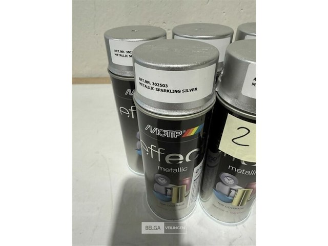 5x motip metallic sparkling silver 400ml (houdbaar tot 2034) - afbeelding 3 van  3