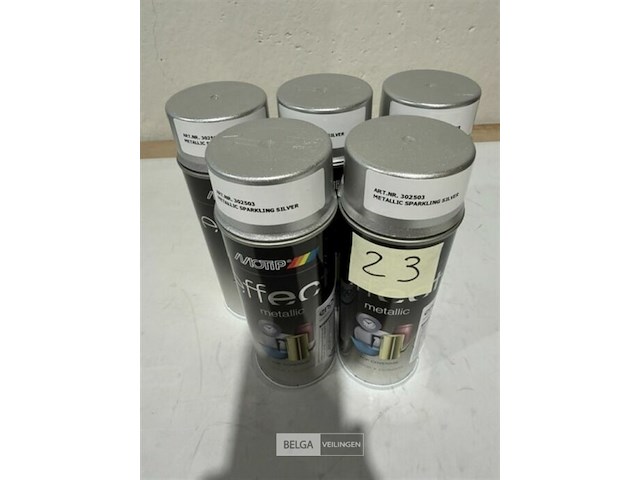 5x motip metallic sparkling silver 400ml (houdbaar tot 2034) - afbeelding 2 van  3