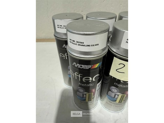 5x motip metallic sparkling silver 400ml (houdbaar tot 2034) - afbeelding 3 van  3