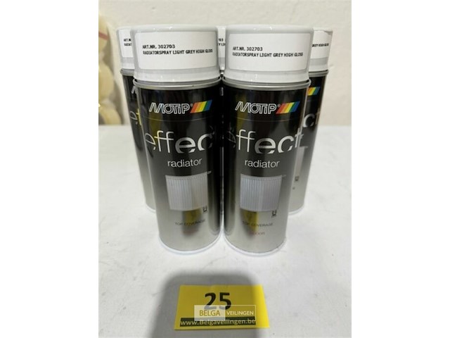 5x motip radiatorspray lichtgrijs high gloss 400ml (houdbaar tot 2034) - afbeelding 2 van  3
