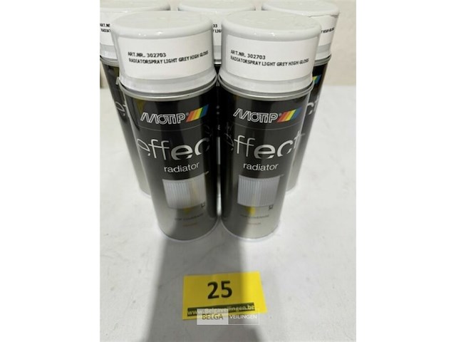 5x motip radiatorspray lichtgrijs high gloss 400ml (houdbaar tot 2034) - afbeelding 3 van  3