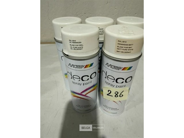5x motip ral 9010 helderwit 400ml houdbaar tot2034 - afbeelding 2 van  3