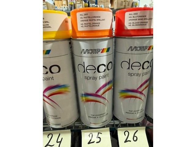 5x motip spray paint pasteloranje ral2003 400ml (houdbaar tot 2034) - afbeelding 3 van  3