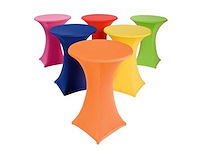 5x navyblauw stretchcover + topcover voor statafel diam.80-85cm. nieuw (5x) - afbeelding 1 van  2