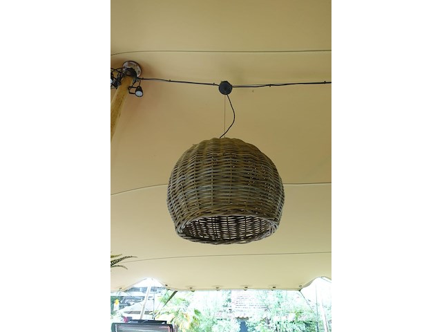 5x plafondlamp rotan - afbeelding 1 van  4