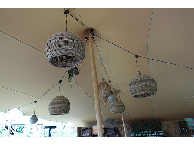 5x plafondlamp rotan - afbeelding 3 van  4