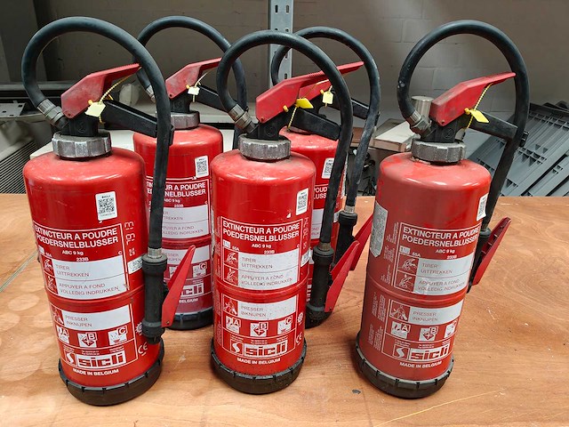 5x poedersnelblusser - 9kg - sicli - afbeelding 1 van  6