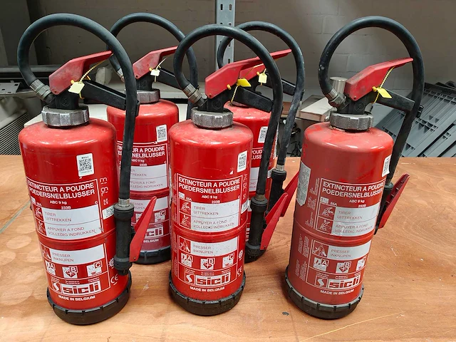 5x poedersnelblusser - 9kg - sicli - afbeelding 1 van  6