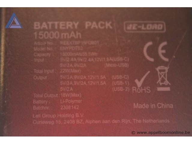 5x power banks, waaronder re-load enypdt02 15000 mah, otterbox 10000 mah, imtron 2200 mah, werking niet gekend - afbeelding 3 van  4