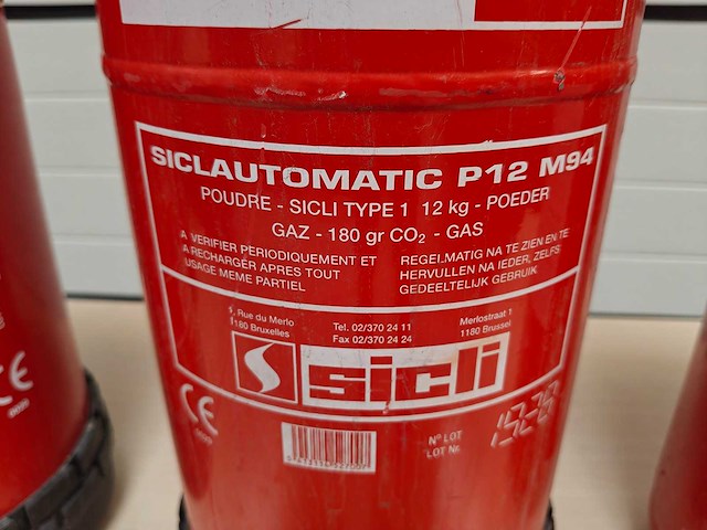 5x sicli - poedersnelblusser 12kg - - afbeelding 3 van  6