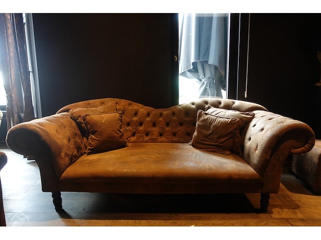 5x stoffen 3-zit chesterfield - afbeelding 1 van  4
