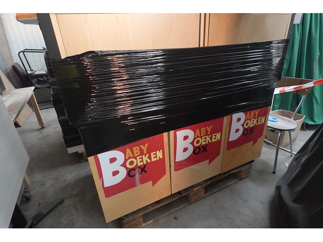 5x verrijdbare houten boekenkast - afbeelding 2 van  4