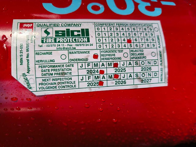 5x vorstvrije schuimbrandblusser - sicli aqua-cold 9-30 - gekeurd 2024 - afbeelding 5 van  9