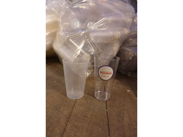 5x zak plastic bekers - afbeelding 2 van  2