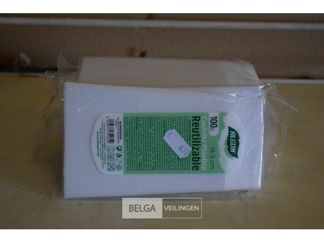 5x100st plastieken messen 16,5cm - afbeelding 1 van  2