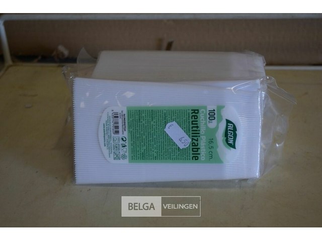 5x100st plastieken messen 16,5cm - afbeelding 1 van  1