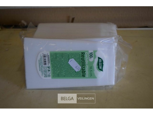 5x100st plastieken messen 16,5cm - afbeelding 1 van  1