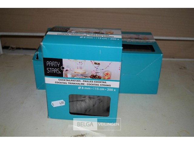 5x200st cocktailrietjes ø8mm, l=15cm - afbeelding 1 van  1