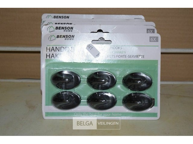 5x6st handdoekhaken - afbeelding 1 van  1