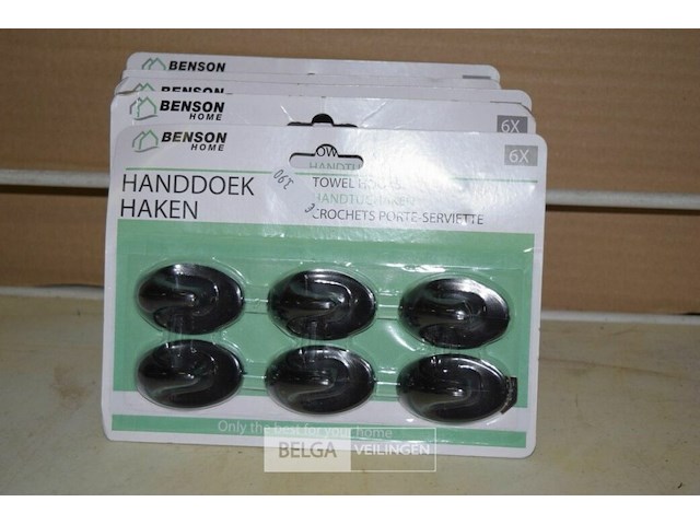5x6st handdoekhaken - afbeelding 1 van  1