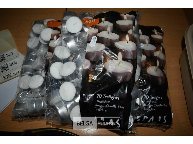 5x70st spaas theelichtkaarsen ±6 branduren - afbeelding 1 van  2