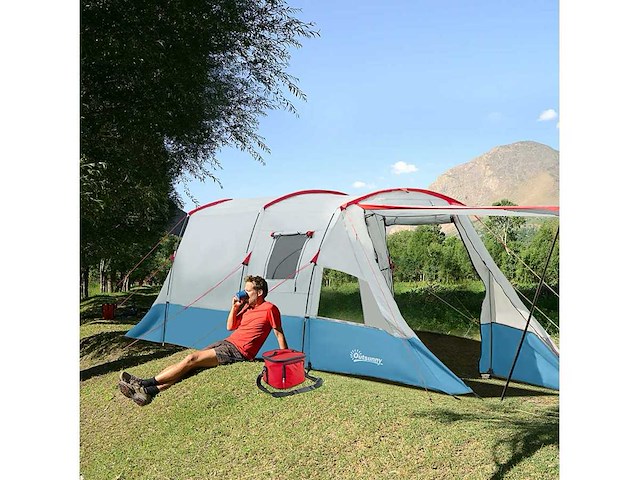 6-8 personen tunneltent, kampeertent met kamer - afbeelding 2 van  7