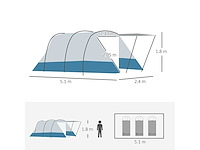 6-8 personen tunneltent, kampeertent met kamer - afbeelding 4 van  7