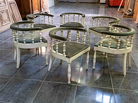 6 antieke engelse kapiteinstoelen - afbeelding 1 van  4