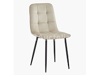 6 beige fluwelen stoelen - afbeelding 1 van  1